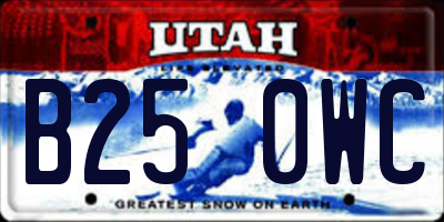 UT license plate B250WC