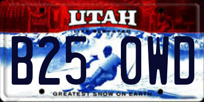 UT license plate B250WD