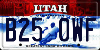 UT license plate B250WF