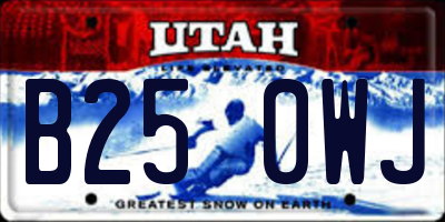 UT license plate B250WJ