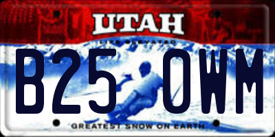 UT license plate B250WM