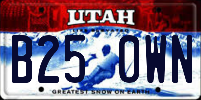UT license plate B250WN