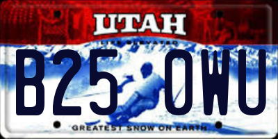 UT license plate B250WU