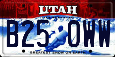 UT license plate B250WW