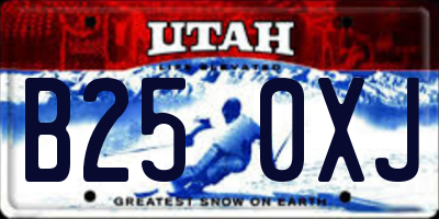 UT license plate B250XJ