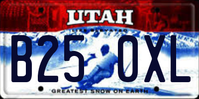 UT license plate B250XL