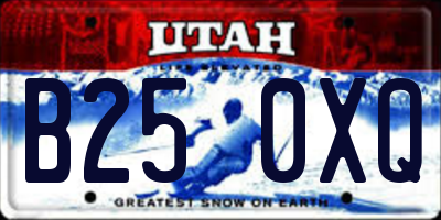 UT license plate B250XQ