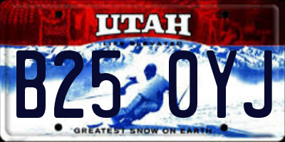 UT license plate B250YJ