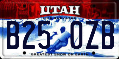UT license plate B250ZB