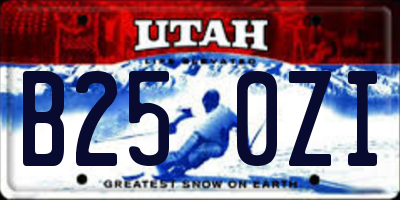 UT license plate B250ZI