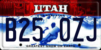 UT license plate B250ZJ