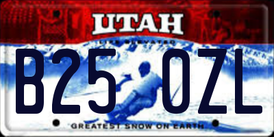 UT license plate B250ZL