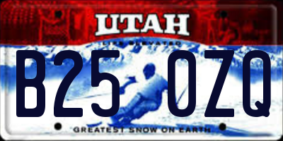 UT license plate B250ZQ