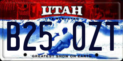 UT license plate B250ZT