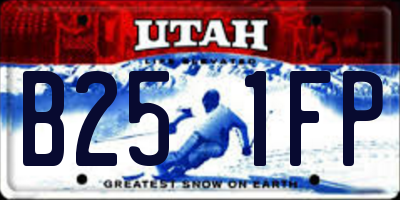 UT license plate B251FP