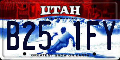 UT license plate B251FY