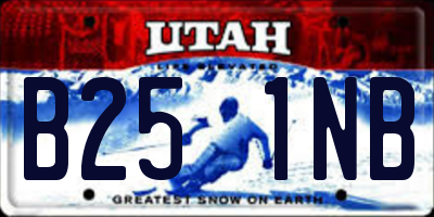 UT license plate B251NB