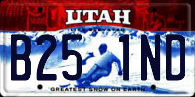 UT license plate B251ND