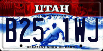 UT license plate B251WJ