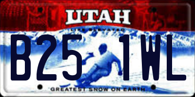 UT license plate B251WL