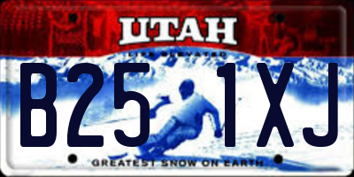 UT license plate B251XJ