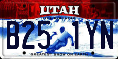 UT license plate B251YN