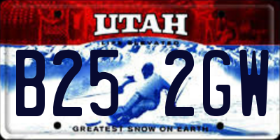 UT license plate B252GW