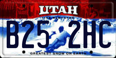 UT license plate B252HC