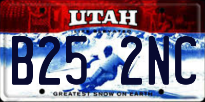 UT license plate B252NC