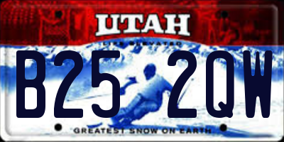 UT license plate B252QW