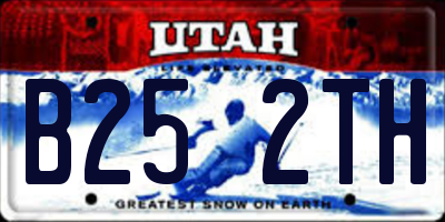 UT license plate B252TH