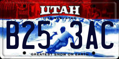 UT license plate B253AC