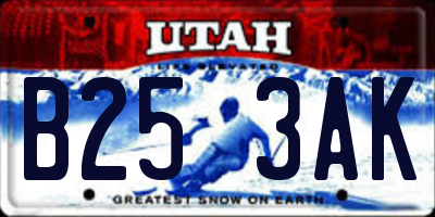 UT license plate B253AK