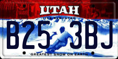 UT license plate B253BJ