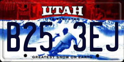 UT license plate B253EJ