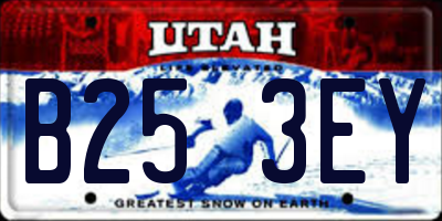 UT license plate B253EY