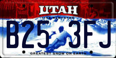 UT license plate B253FJ