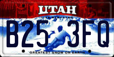 UT license plate B253FQ