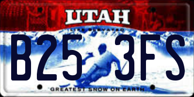 UT license plate B253FS
