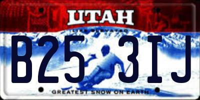 UT license plate B253IJ