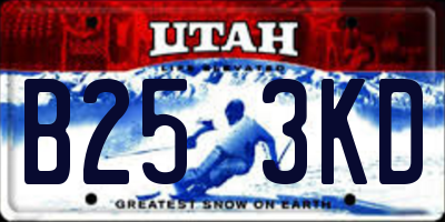 UT license plate B253KD