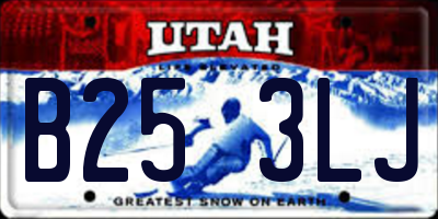 UT license plate B253LJ