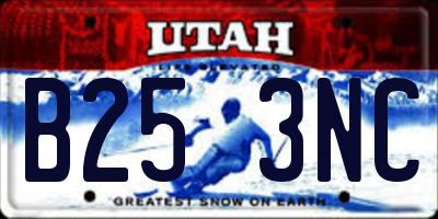 UT license plate B253NC