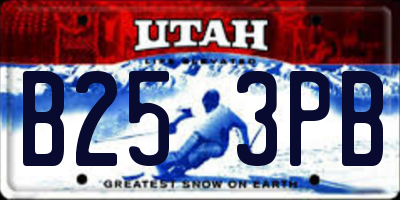 UT license plate B253PB