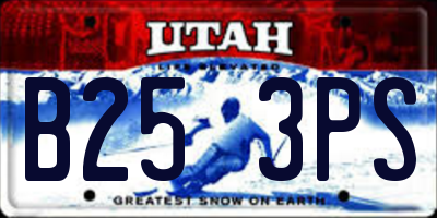 UT license plate B253PS