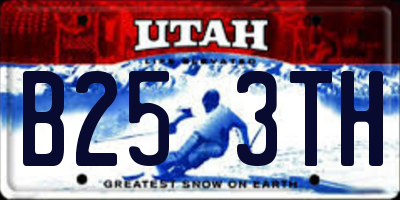 UT license plate B253TH