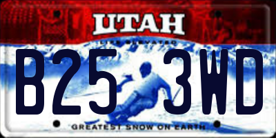 UT license plate B253WD