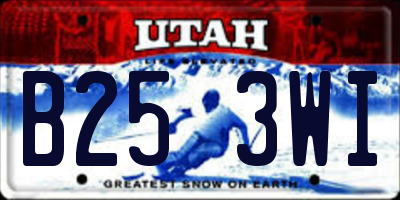 UT license plate B253WI