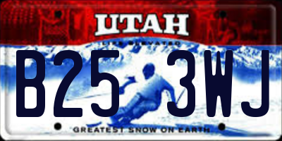 UT license plate B253WJ