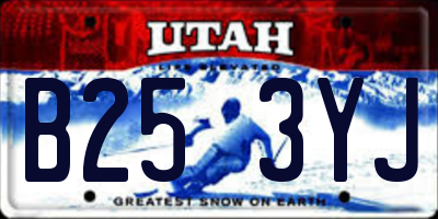 UT license plate B253YJ